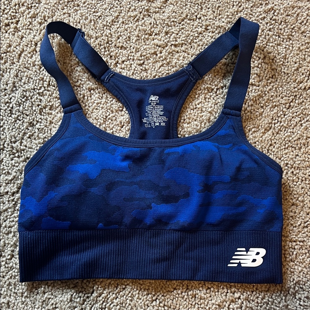 New Balance Navy Camo Sports Bra